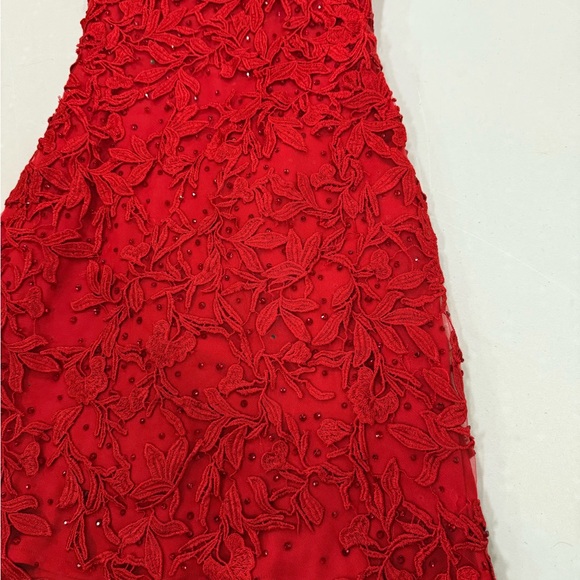 Faviana Scarlet Lace Embellished Dress - Picture 3 of 6